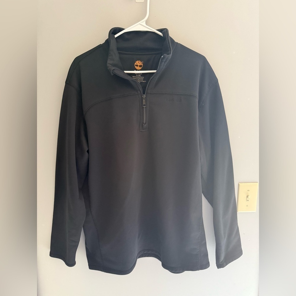 Timberland Pullover Jacket Men’s SZ XL Black 1/4 Zip Long Sleeve Lined Outerwear